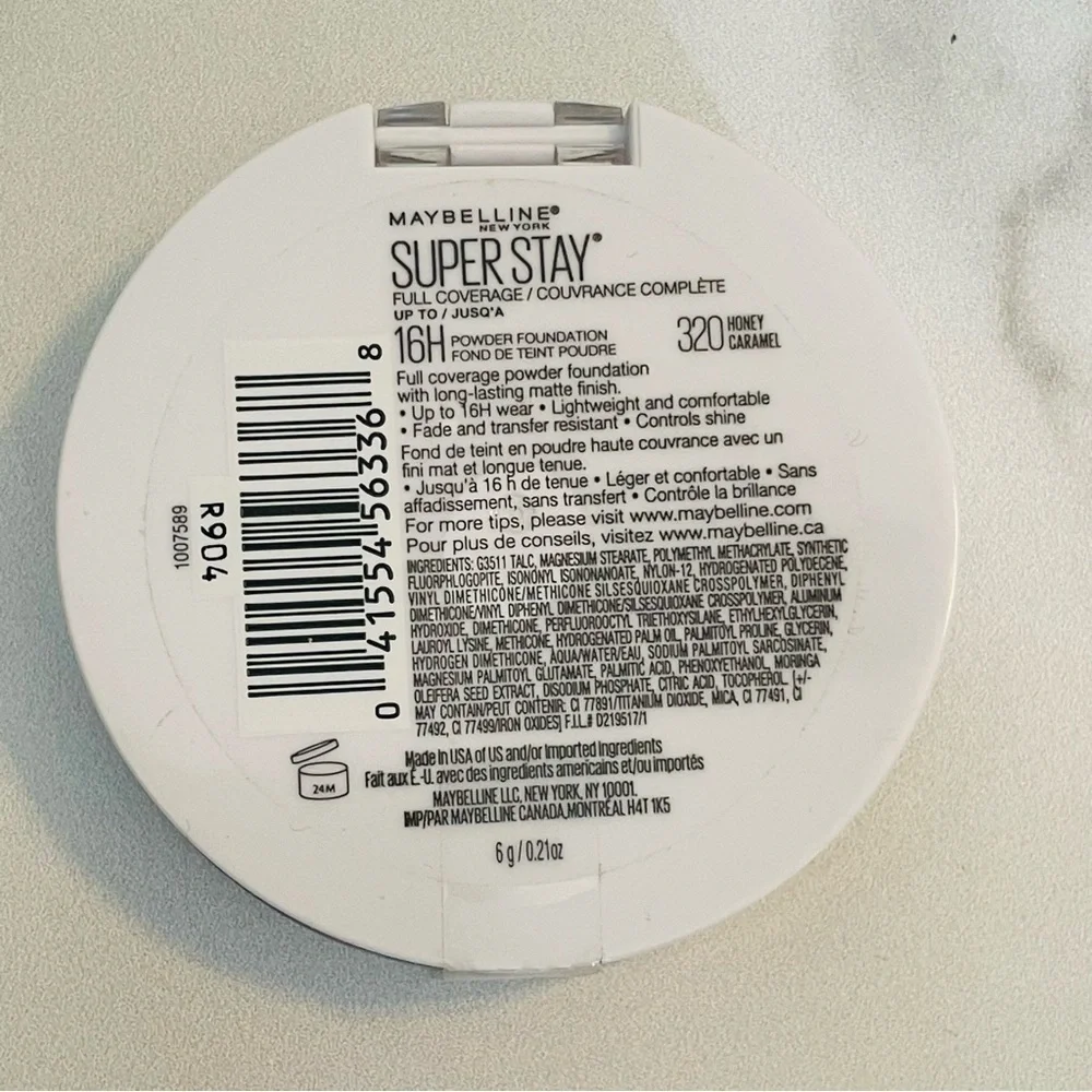 Maybelline 16H #320 Honey Caramel Super Stay Full Coverage Powder Foundation